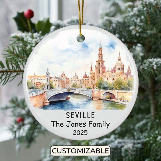 Gepersonaliseerde Sevilla Ornament, Spanje Keramisch Ornament