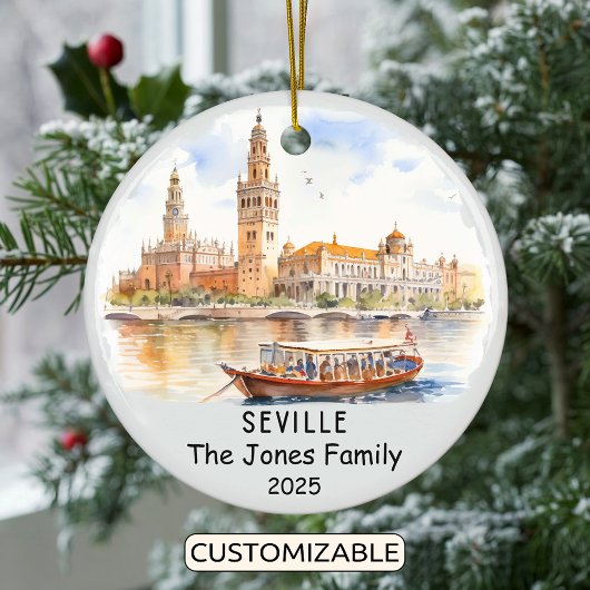 Gepersonaliseerde Sevilla Ornament, Spanje Keramisch Ornament