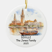 Gepersonaliseerde Sevilla Ornament, Spanje Keramisch Ornament (Voorkant)