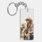 Gepersonaliseerde Sexy Cowboy Acryl Sleutelhanger (Voorkant Links)