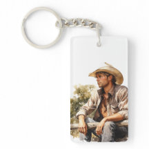 Gepersonaliseerde Sexy Cowboy Acryl Sleutelhanger