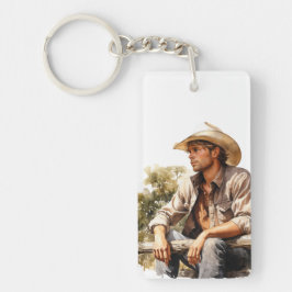 Gepersonaliseerde Sexy Cowboy Acryl Sleutelhanger