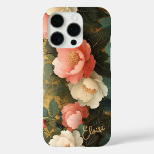 Gepersonaliseerde  Shabby Chic Pastel Pink Peony iPhone 16 Pro Hoesje