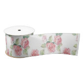 Gepersonaliseerde Shabby Chic Pink Rose Bloemen Satijnen Lint (Spoel)
