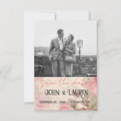 Gepersonaliseerde  Shabby Chic Pink Save The Date (Voorkant)