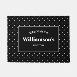 Gepersonaliseerde Shabby Chic Polka Dots Design Deurmat