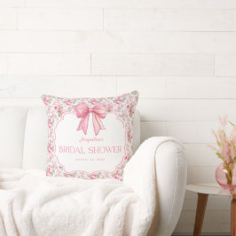 Gepersonaliseerde Shabby Chic Roze Bow Vrijgezelle Kussen