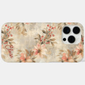 Gepersonaliseerde Shabby Chic Winter Bloemen Case-Mate iPhone Case (Achterkant (horizontaal))