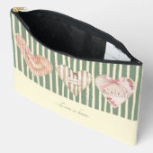 Gepersonaliseerde Shabby chique hart en strepen Gr Etui (Open)