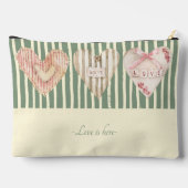 Gepersonaliseerde Shabby chique hart en strepen Gr Etui (Achterkant)