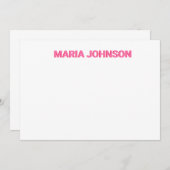 Gepersonaliseerde Shadow Monogram Initiaal Roze Bedankkaart (Voorkant / Achterkant)