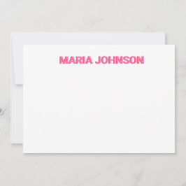 Gepersonaliseerde Shadow Monogram Initiaal Roze Bedankkaart