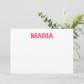 Gepersonaliseerde Shadow Monogram Initiaal Roze Bedankkaart (Staand voorkant)