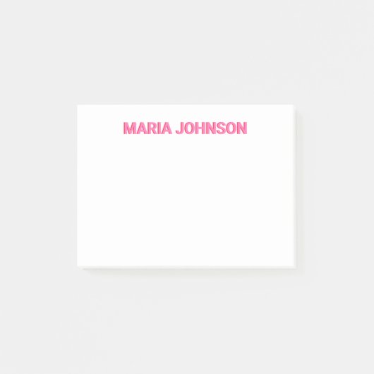 Gepersonaliseerde Shadow Monogram Initiaal Roze Post-it® Notes (Voorkant)