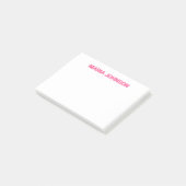 Gepersonaliseerde Shadow Monogram Initiaal Roze Post-it® Notes (Schuin)
