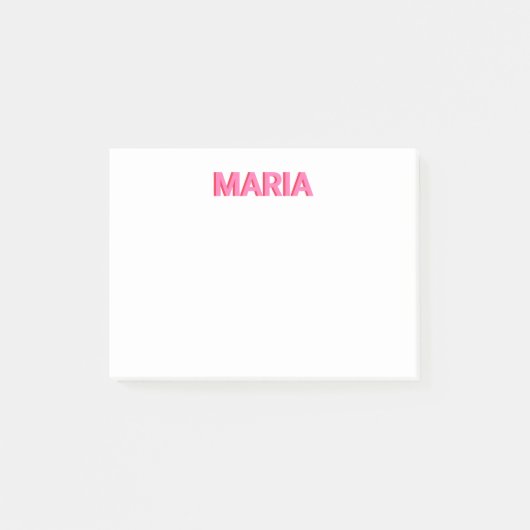 Gepersonaliseerde Shadow Monogram Initiaal Roze Post-it® Notes (Voorkant)