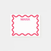 Gepersonaliseerde Shadow Monogram Initiaal Roze Post-it® Notes (Voorkant)