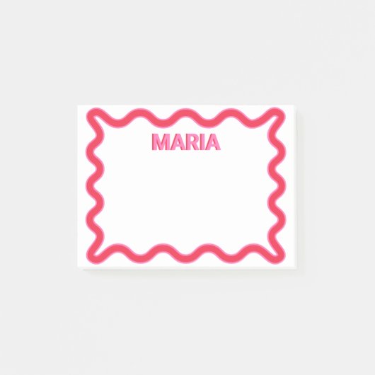 Gepersonaliseerde Shadow Monogram Initiaal Roze Post-it® Notes (Voorkant)