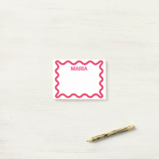 Gepersonaliseerde Shadow Monogram Initiaal Roze Post-it® Notes (Op bureau)