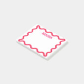 Gepersonaliseerde Shadow Monogram Initiaal Roze Post-it® Notes (Schuin)