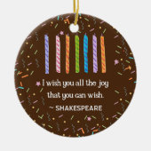 Gepersonaliseerde Shakespeare Birthday Chocolate C Keramisch Ornament (Voorkant)