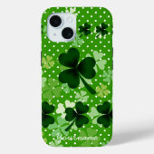 Gepersonaliseerde Shamrock en Polka Dot Case-Mate iPhone Case (Achterkant)