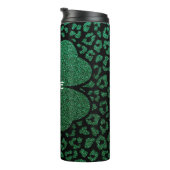 Gepersonaliseerde Shamrock Glitter Thermosbeker (Geroteerd rechts)