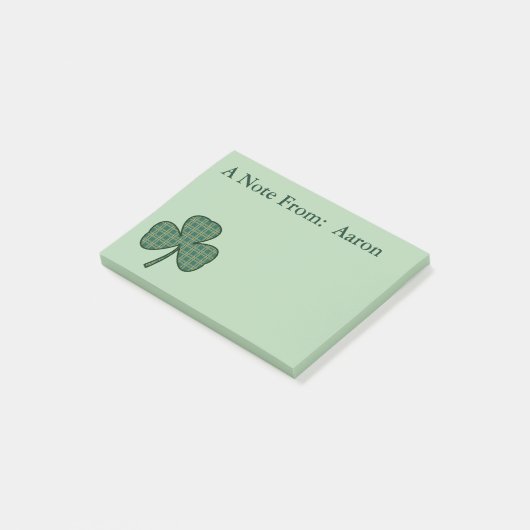 Gepersonaliseerde Shamrock Post It Notes-cadeautje Post-it® Notes (Schuin)
