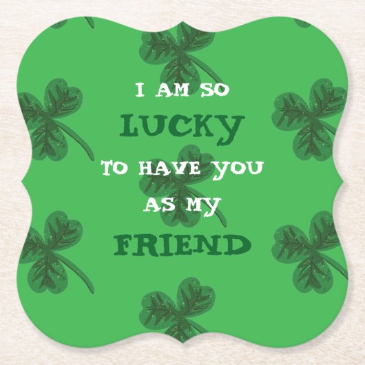 Gepersonaliseerde Shamrock St. Patrick's Day Onder Kartonnen Onderzetters (Voorkant)