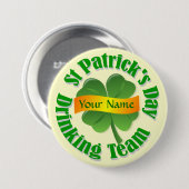 Gepersonaliseerde shamrock St Patrick's Ronde Button 7,6 Cm (Voorkant /achterkant)