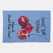 Gepersonaliseerde Shanah Tovah granaatappel Blauw Theedoek (Horizontaal)