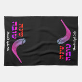 Gepersonaliseerde Shanah Tovah Shofer Keukenhanddo Theedoek (Horizontaal)