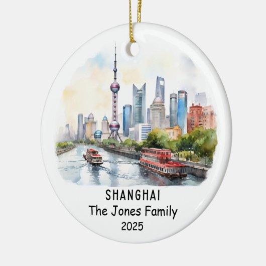 Gepersonaliseerde Shanghai Ornament, China Keramisch Ornament (Links)