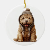 Gepersonaliseerde Shar-Pei hond Keramisch Ornament (Voorkant)