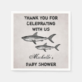 Gepersonaliseerde  Shark Baby shower Dank u Servetten