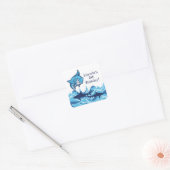 Gepersonaliseerde Shark Birthday Party Stickers (Envelop)