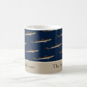 Gepersonaliseerde Shark Navy Tan Sand Nautical Koffiemok (Center)