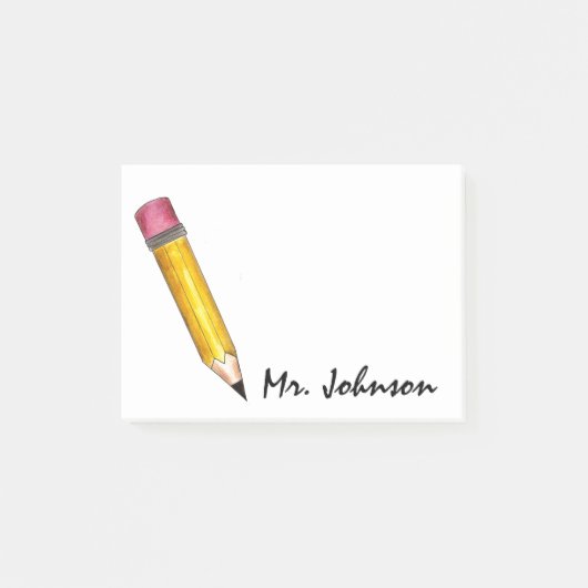 Gepersonaliseerde Sharp Yellow #2 Potcil Teacher S Post-it® Notes (Voorkant)