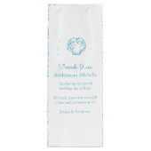 Gepersonaliseerde shell blue bruiloft gunt wijntas wijn cadeautas (Achterkant)