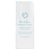 Gepersonaliseerde shell blue bruiloft gunt wijntas wijn cadeautas (Voorkant)