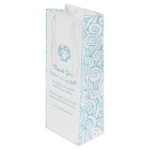 Gepersonaliseerde shell blue bruiloft gunt wijntas wijn cadeautas (Voorkant Gekanteld)