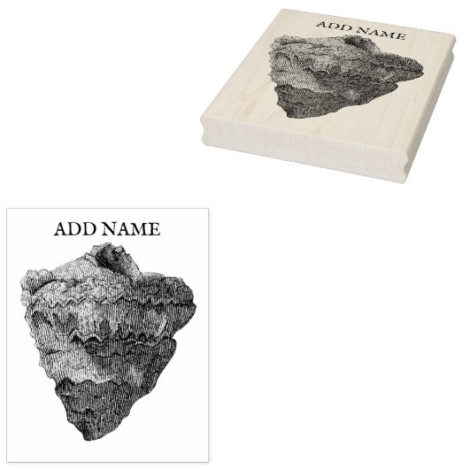 Gepersonaliseerde Shell Maple Wood Stamp Rubberstempel (Gestempeld)