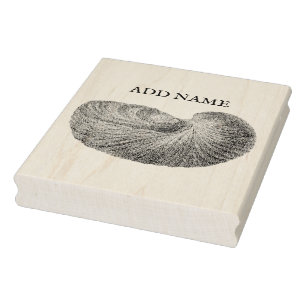 Gepersonaliseerde Shell Maple Wood Stamp Rubberstempel