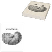 Gepersonaliseerde Shell Maple Wood Stamp Rubberstempel (Gestempeld)