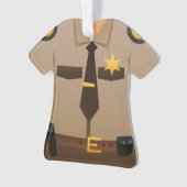Gepersonaliseerde Sheriff Kerstfeestdag Ornament (voorkant)