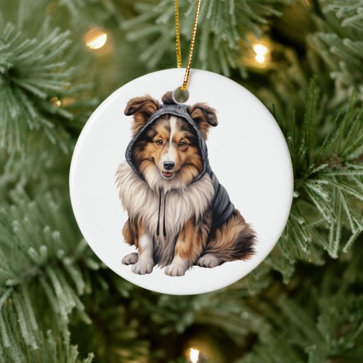 Gepersonaliseerde Shetland Sheepdog hond Keramisch Ornament (Boom)