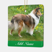 Gepersonaliseerde Shetland Sheepdog - Sheltie Dog Keramisch Ornament (Links)