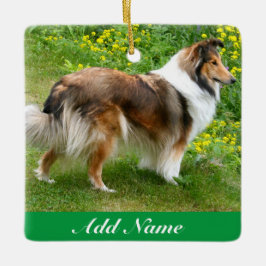 Gepersonaliseerde Shetland Sheepdog - Sheltie Dog Keramisch Ornament