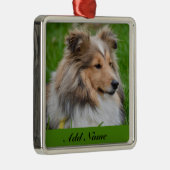 Gepersonaliseerde Shetland Sheepdog - Sheltie Dog Metalen Ornament (Rechts)