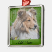 Gepersonaliseerde Shetland Sheepdog - Sheltie Dog Metalen Ornament (Links)